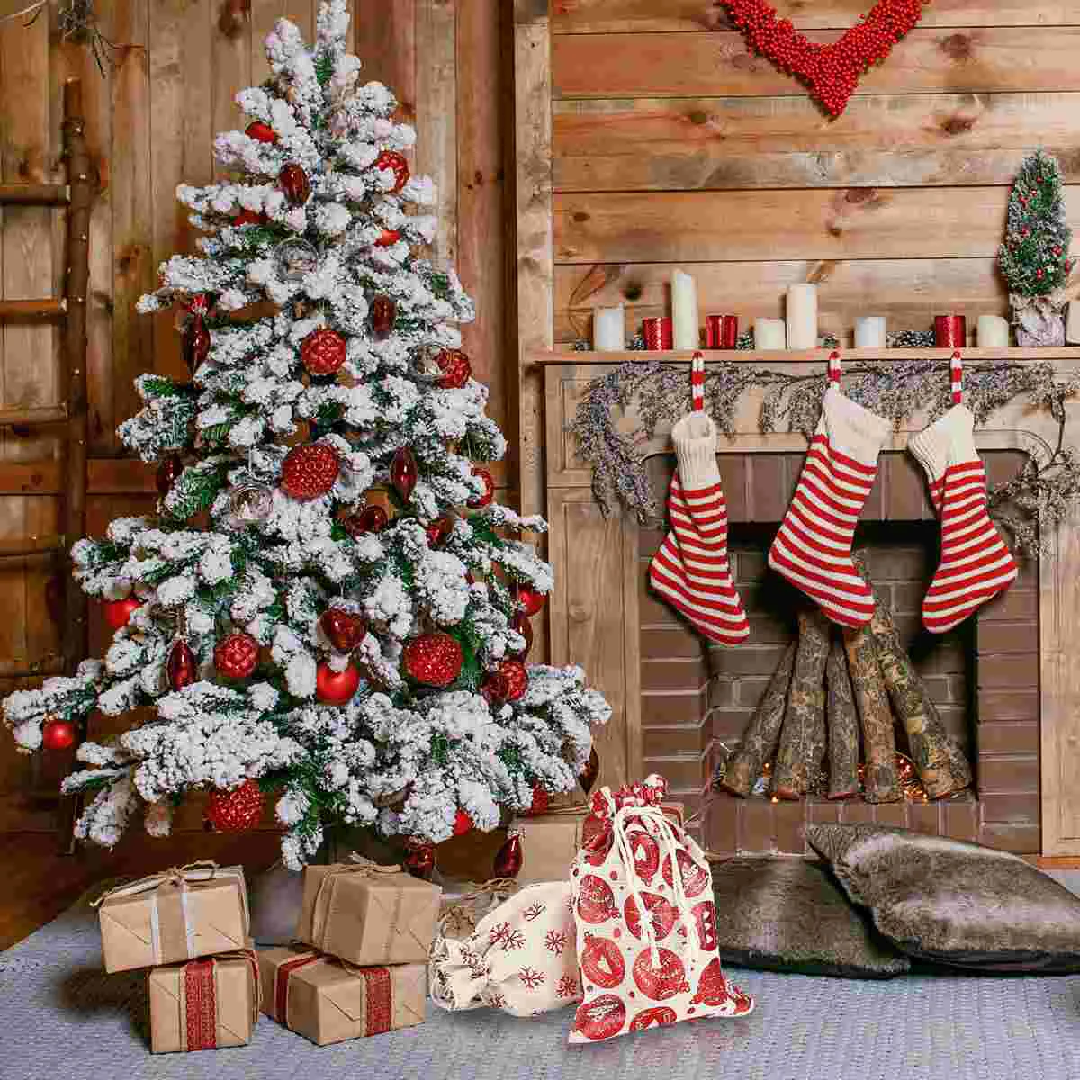 

Christmas Giftholidayeve Wrapping Presents Cookie Drawstring Souvenir Merchandise Favor Jewelry Candy Pouches Mini Storage Santa