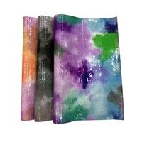 geometric embossed shiny pastel iridescent pu faux leather fabric sheet for making shoebagdecorationdiy accessories