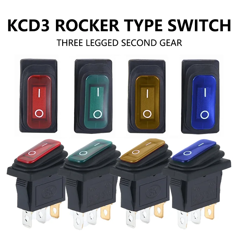 Водонепроницаемый длинный тумблер KCD3 3 Pin 12 В 5/20/100 шт