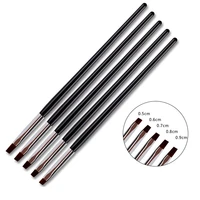 5 pcsset acrylic nail brush for manicure design fashion black nylon nails pen tools for diy art decoration