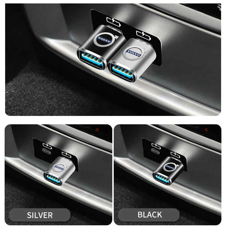 Фото Эмблемы 2026 Новый для Volvo Car Type-C Turn USB3.0 Адаптер Автоконвертер Внутренние детали для Volvo XC90 V90 V60 XC60 V40 S80 S60 №4