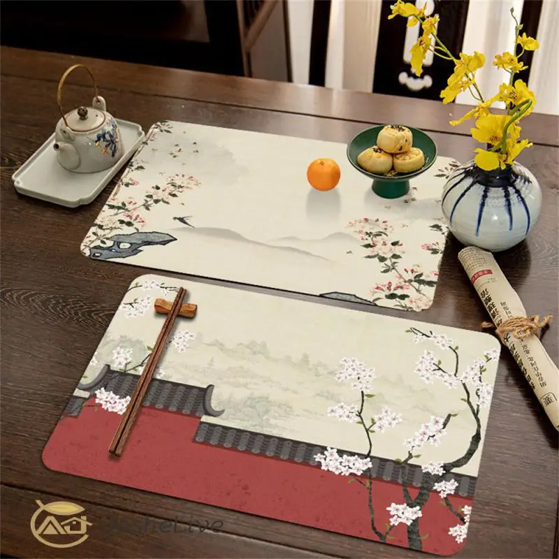 

Dining Table Mat Non-slip Thickened Dining Mat Absorbent 40x30cm Heat Insulation Mat Kitchen Decoration Tool Drain Mat Tea Mat