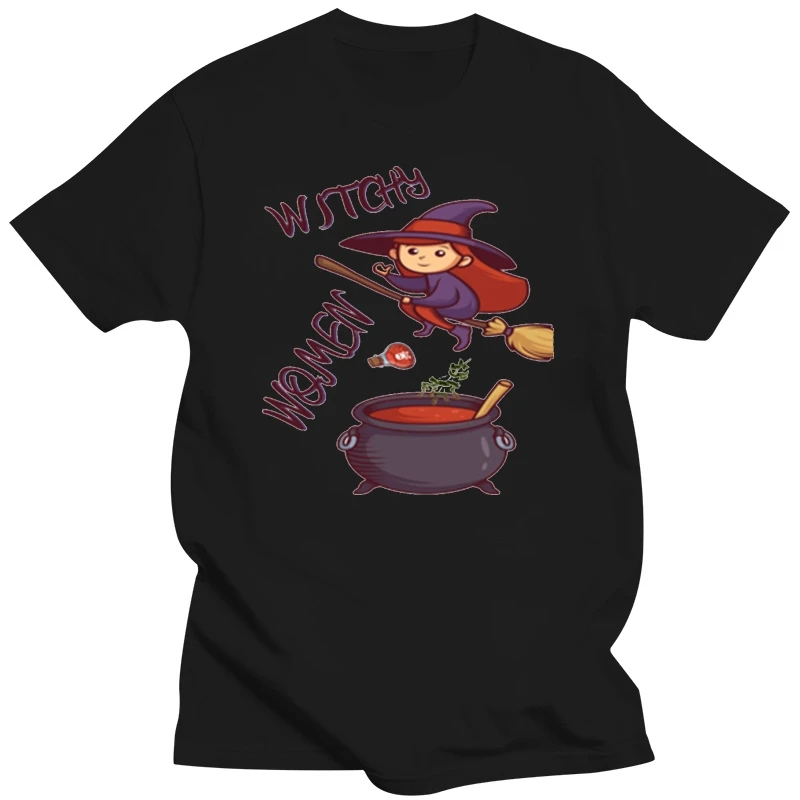 

Printed Breathable Witchy Women Halloween T Shirt Man 2020 Leisure Sunlight Men's Tshirt Humorous Cotton Hiphop