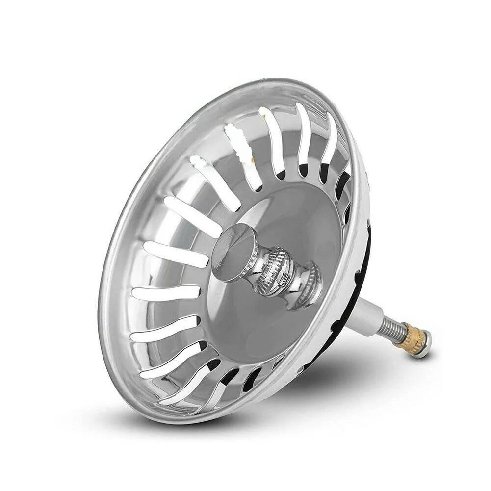 

1pc 82mm Stainless Steel Strainer Kitchen Sink Strainer Waste Plug Adjustable 30mm/50mm Screw Water Basin Drain Stopper Filter