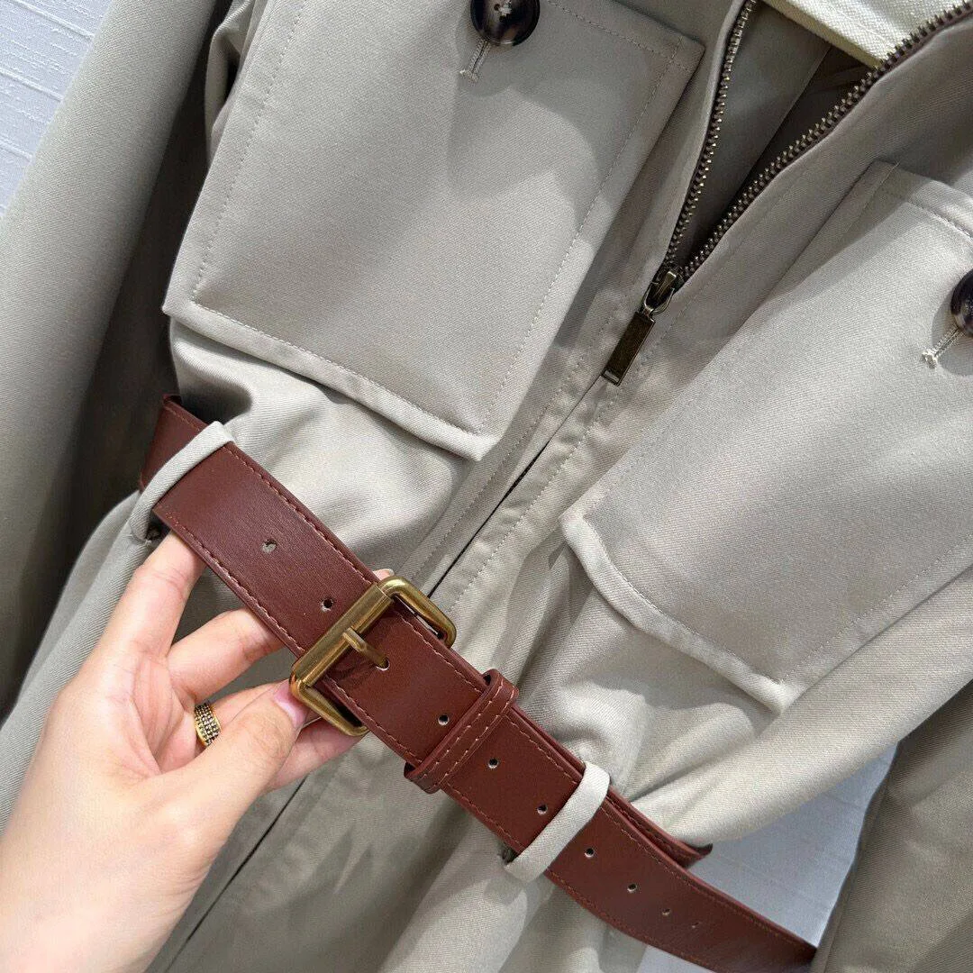 2024 Новое осеннее модное дизайнерское платье в стиле сафари женское с лацканами и