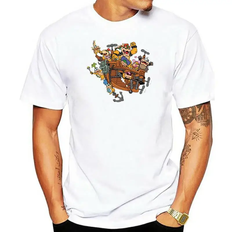 

fashion Men short sleeve t-shirt Bowser Family Bowser Junior Awesome Gaming t shirt tees shirts tops anime harajuku streetwear