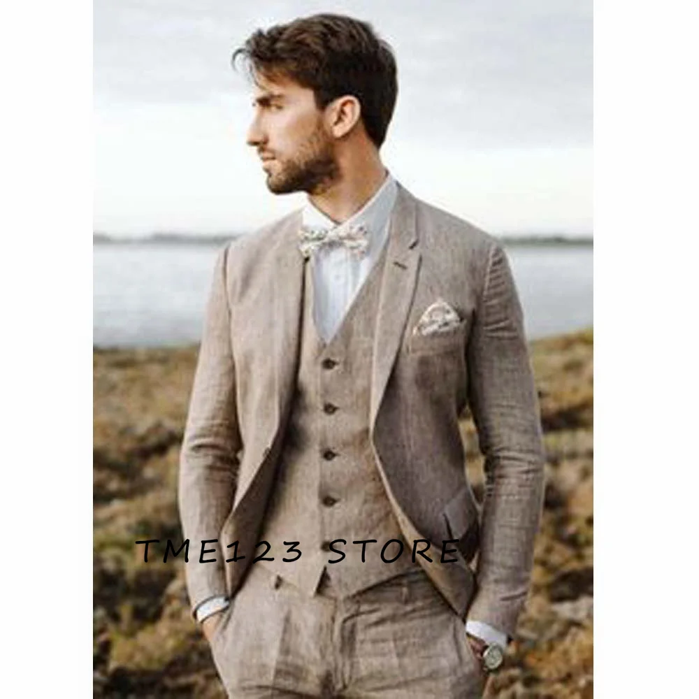 

Men's Three-piece Serge Casual Business Suit Mens Formal Wear Groom Dress Man Luxury Clothing Pants Sets Full Elegant Suits Male
