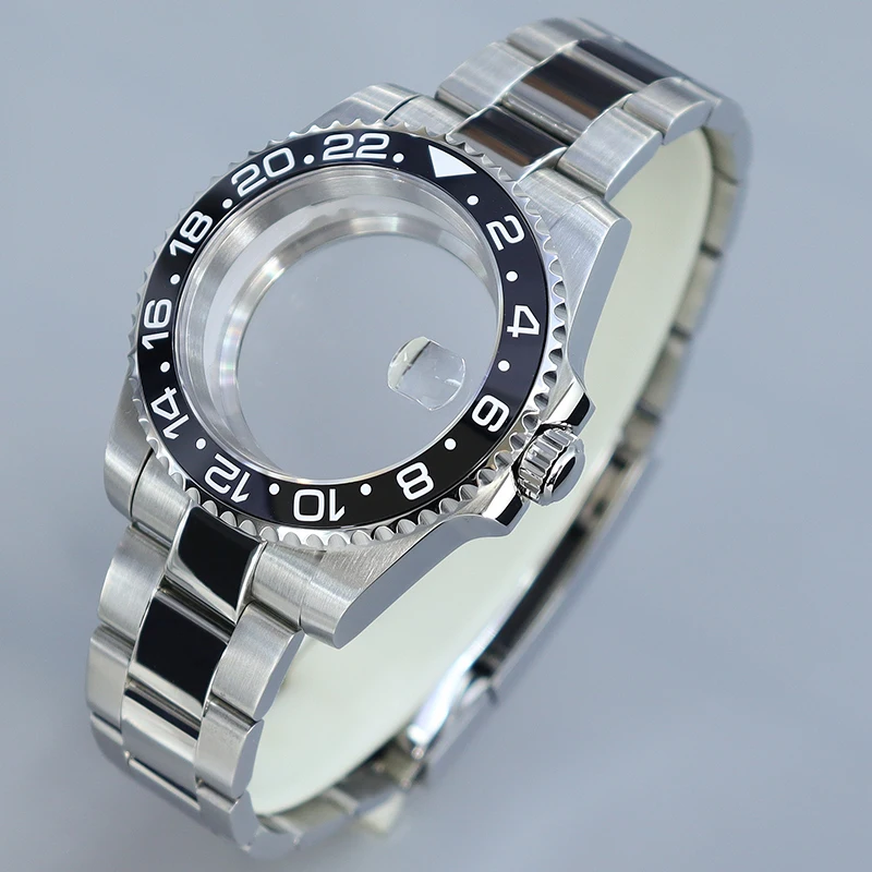 Фото Корпус часов 40 мм, сапфировое стекло для Submariner GMT NH35 NH36 NH34 NH38 NH72 Miyota 8215 Eta 2824, наклонная пряжка безеля №5