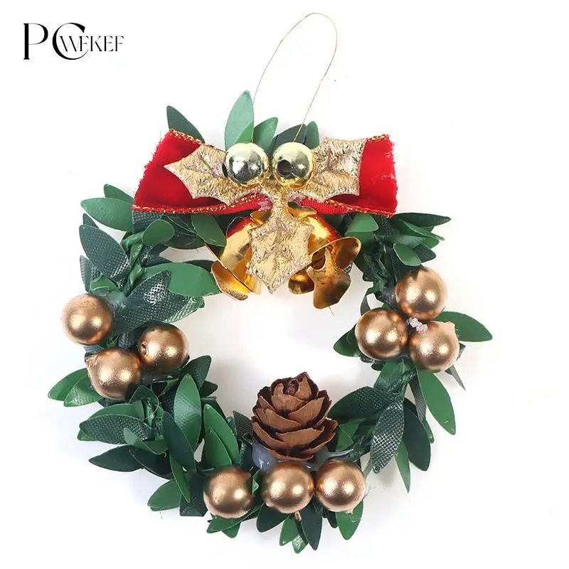 

6 см Рождественская гирлянда, декор 1:12, миниатюрный Рождественский венок для кукольного домика