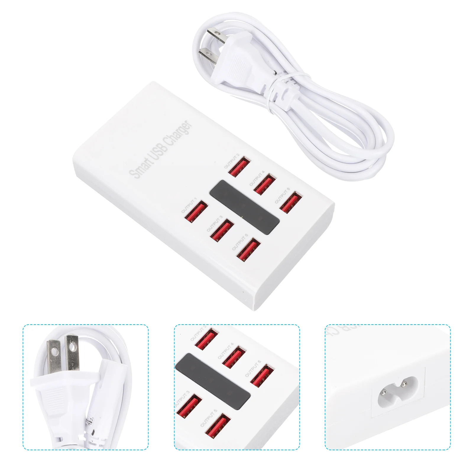 

Multiple USB Charger 30W 6-port Cell Phone Charging Station Charger US Plug