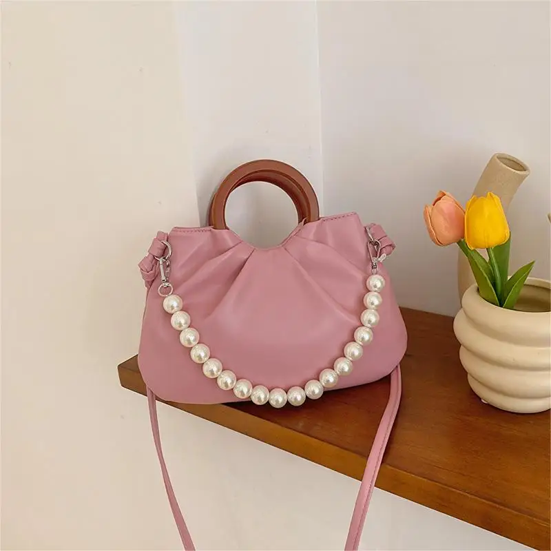 

Women Shoulder Bag Cloud Messenger Bag Pleated Casual Tote Bag Pearl Handbags