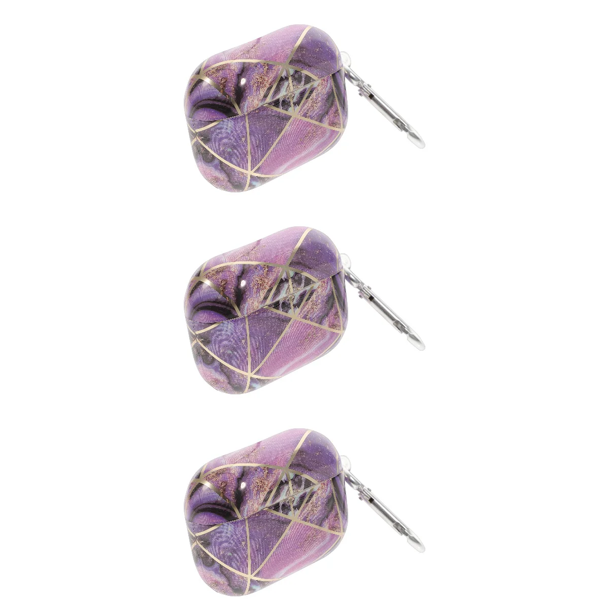 

3pcs Earbuds Protective Case Marbling Pattern Wireless Headphone Cover Compatible for Airpods Pro 2