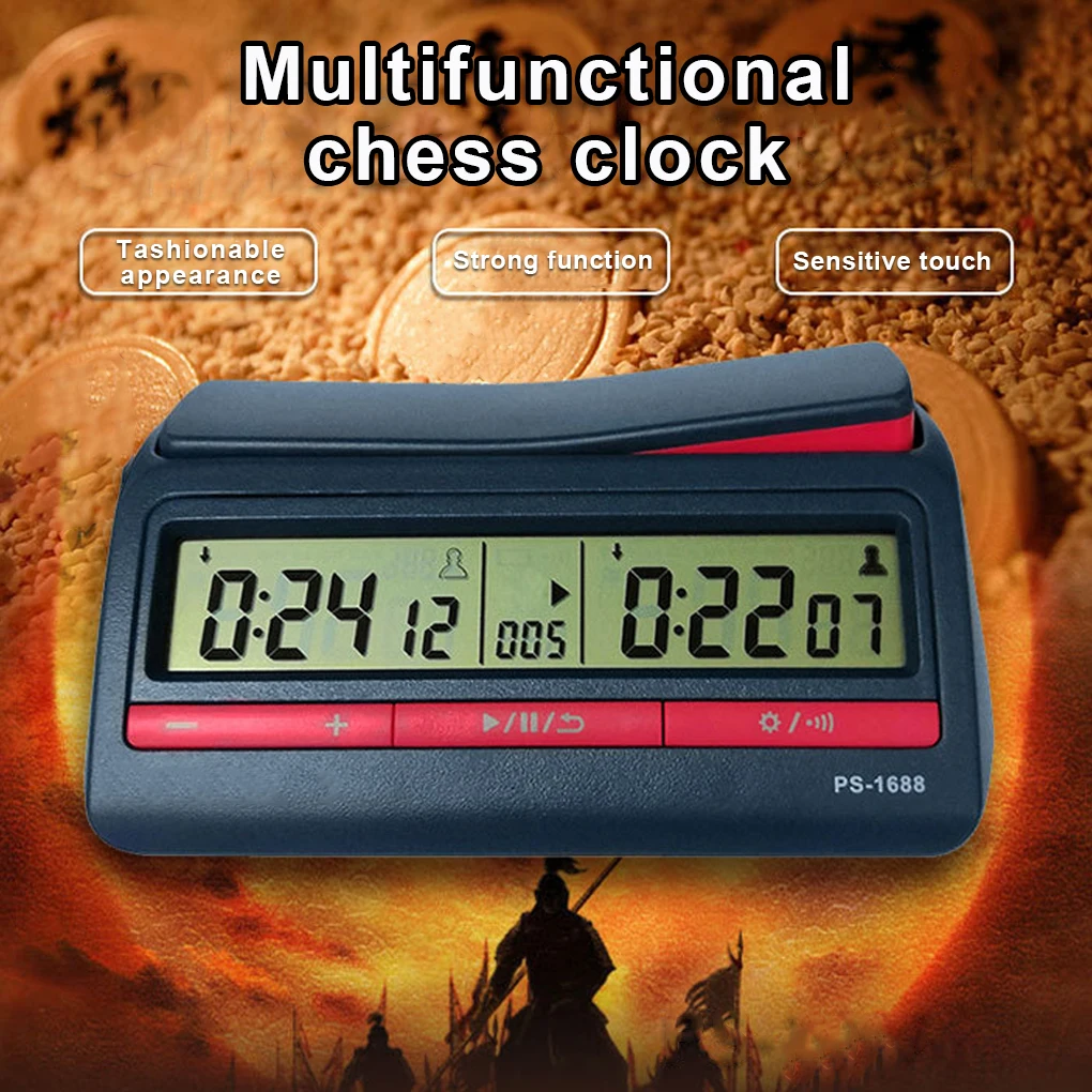 

Digital Timer Chess Clocks Lightweight Clear Display Countdowns Portable Waterproof Board Game Clock Competition Time-meter