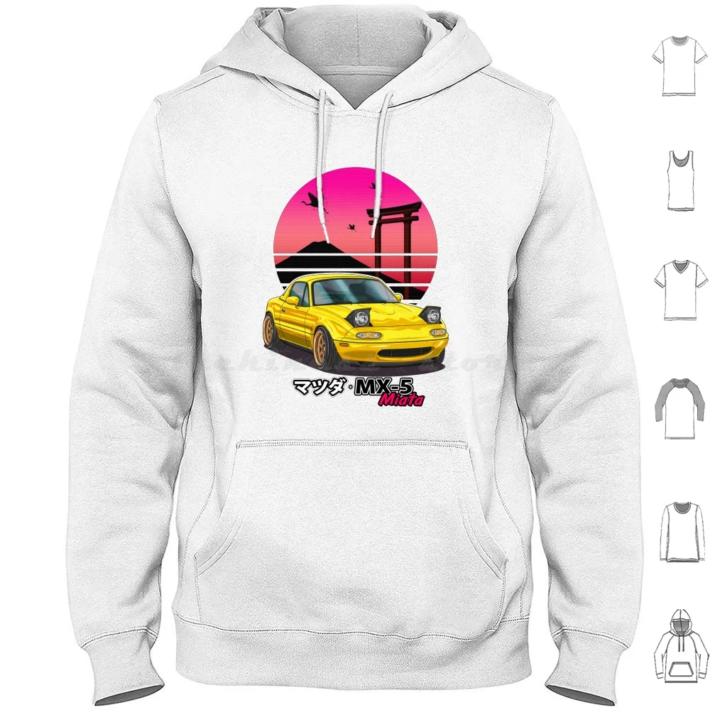 Nippon Jdm Желтый Mx5 Miata Толстовки с длинным рукавом Автомобили Автомобиль Guyvit Navin Mazda