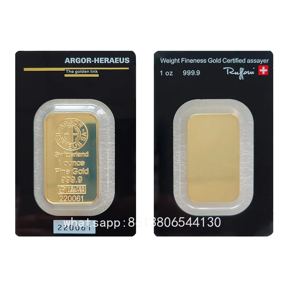 Фото Золотой слиток APMEX 24 карат (1 унция), позолоченный, с медным сердечником, с нумерацией, в герметичной упаковке, коллекционный, для декора дома №2