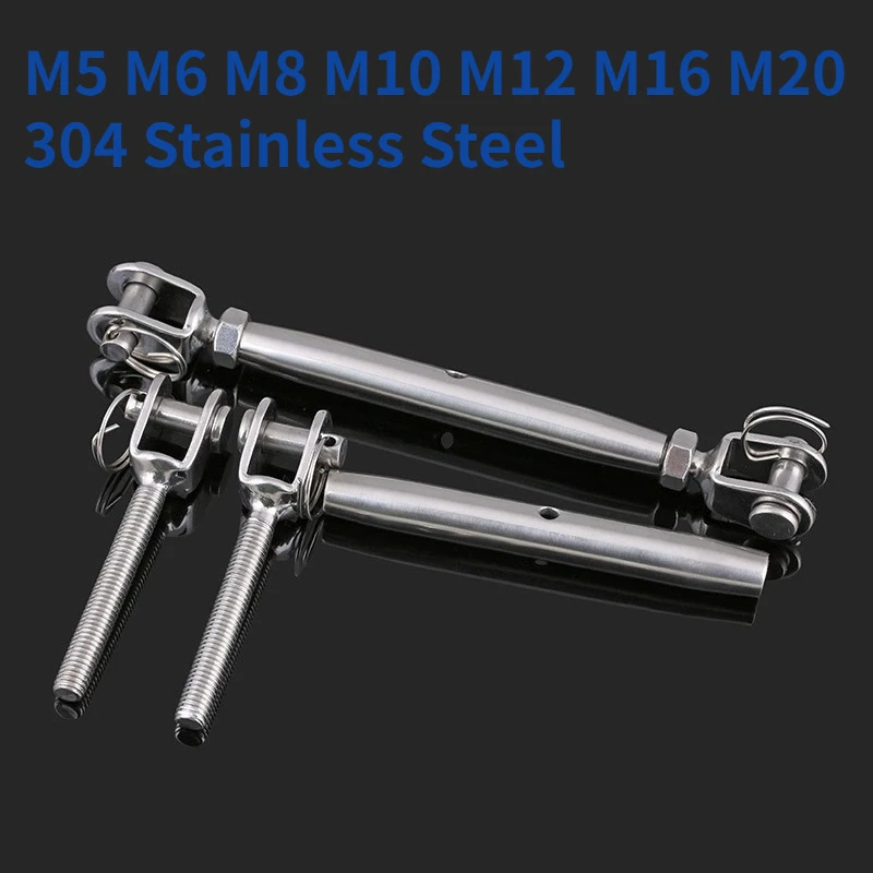 

1pcs M5 M6 M8 M10 M12 M16 M20 304 Stainless Steel Marine Sailboat Rigging Screw Closed Body Jaw/Jaw Turnbuckle