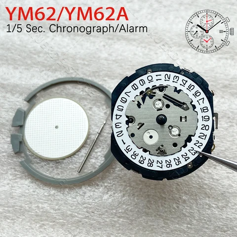 Совершенно новый японский механизм YM62A, замена механизма 7T62A, кварцевый механизм YM62, аксессуары для часов, дисплей даты на 3:00 с батареей