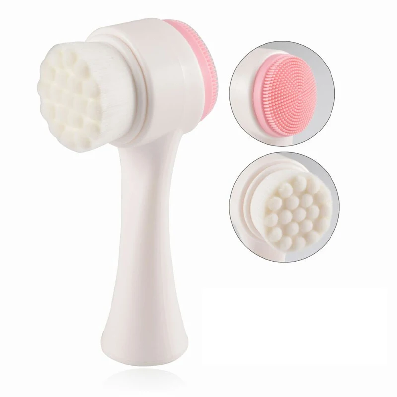 Двухсторонняя силиконовая щетка для очищения лица, средство для удаления черных точек, средство для очистки пор, эксфолиатор, скраб для лица