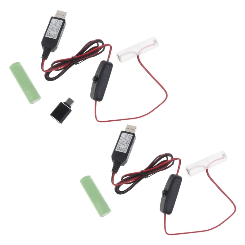 

Battery Type C USB to 3V LR6/AM3/AA Battery Power Cable