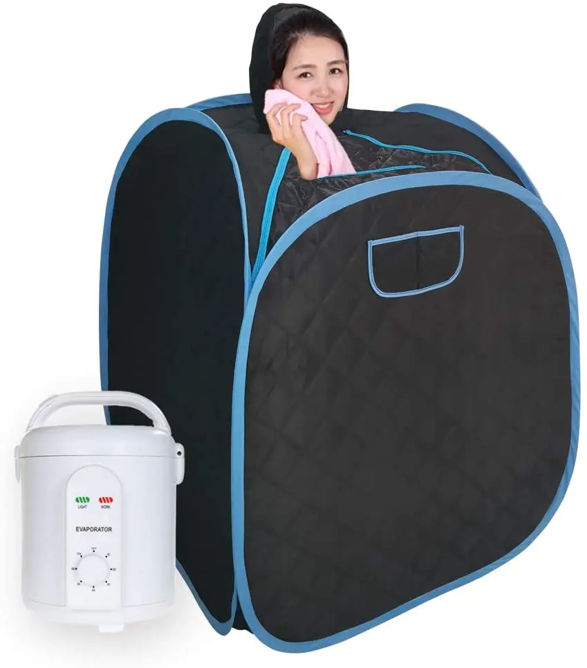 

Smartmak Portable Steam Sauna Kit One Person Full Body at Home Spa Hat Tent Include 1.8L Steamer with Herbal Box