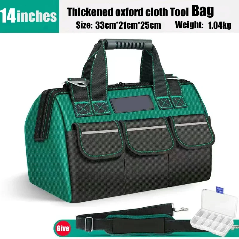 

Сумка для инструментов AIRAJ, плечевой ремень, ткань Оксфорд 1680D, набор инструментов большой емкости, сверхмощная водонепроницаемая сумка для хранения инструментов с несколькими карманами