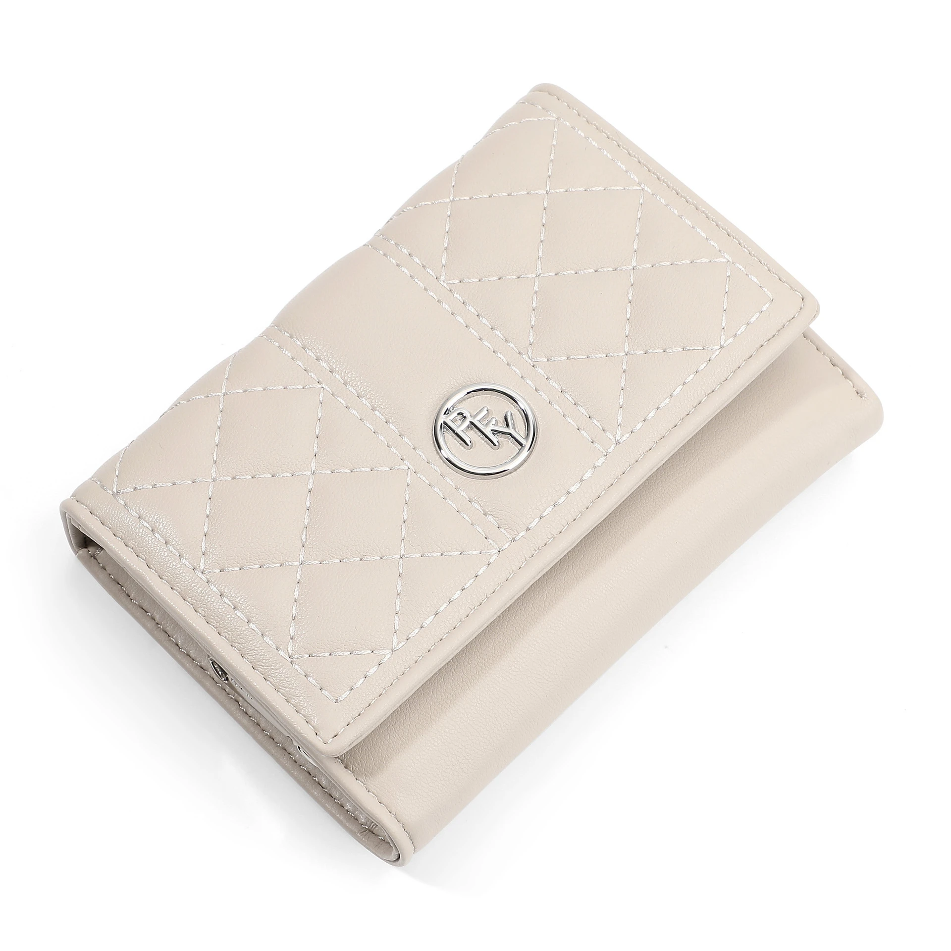 

Женский короткий кошелек с пряжкой тройного сложения, модный бумажник из искусственной кожи с ромбовидным узором для мелочей, кредитница