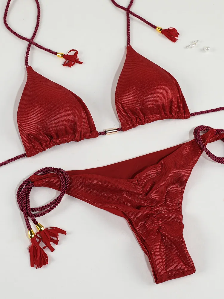 Новинка 2022 бикини Miyouj женский купальник в рубчик сексуальный микро стринги