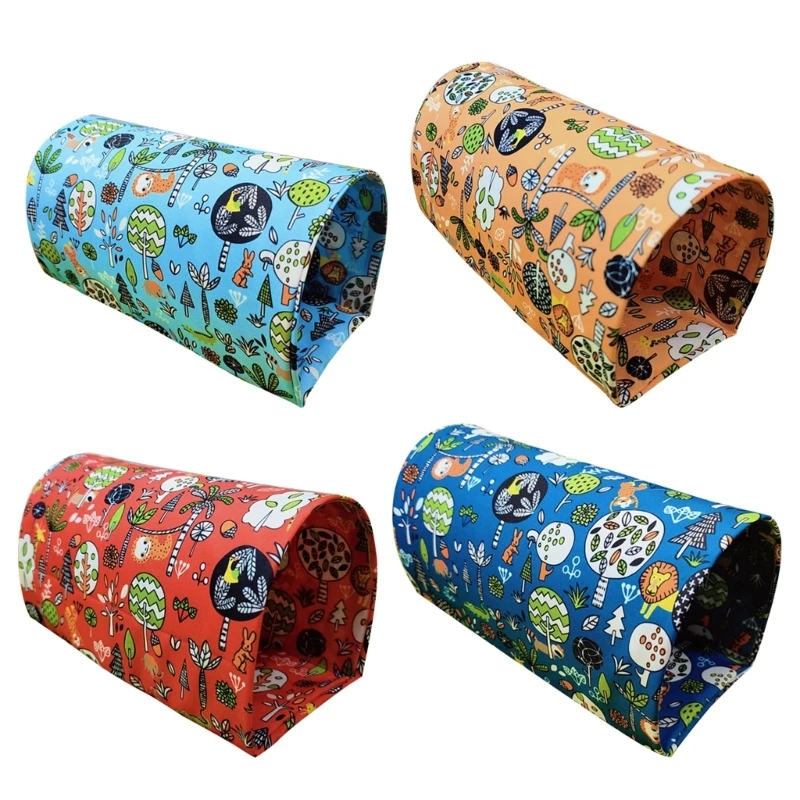 Rabbit Tunnel 2 Entrances Tube Cute Hideouts Cage Decorations Accessories for Sugar-Glider Guinea-Pig Ferret Hamsters N84C
