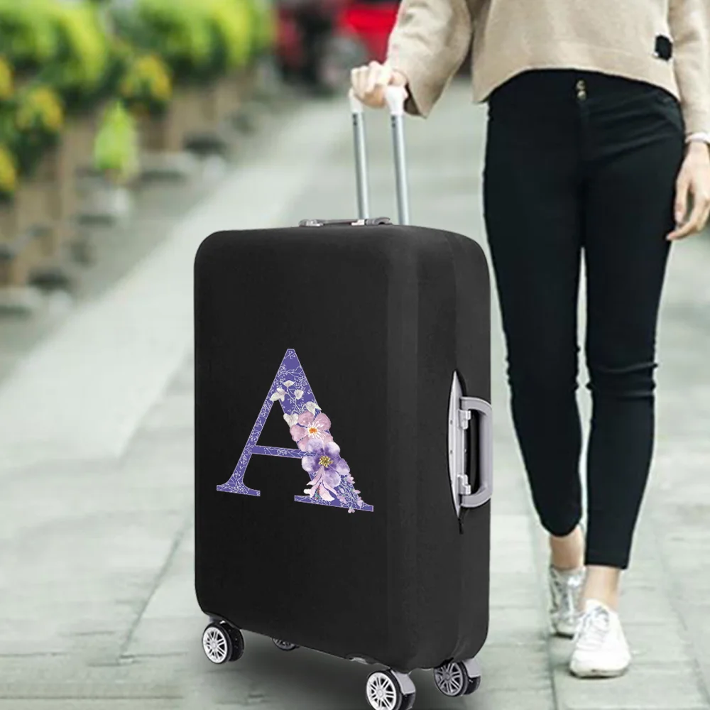 2023 Purple Flower Thicker Travel Luggage Elastic Protective Cover for Trunk Case Apply To 18''-32'' Suitcase Trolley Dust Cover