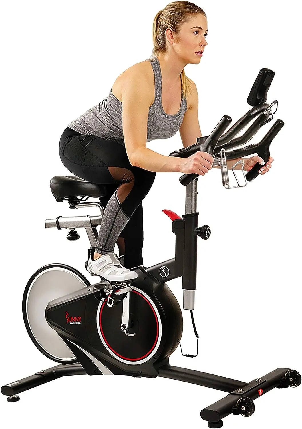 

Health & Fitness Rear Belt Drive Indoor Cycling Exercise Bike with RPM Cadence Sensor - SF-B1709, Black