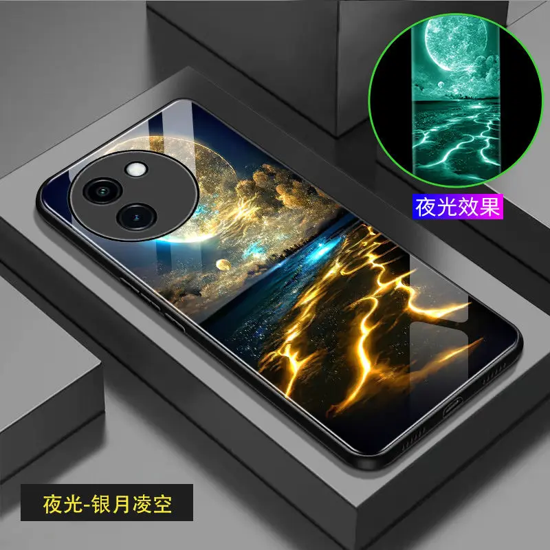 Светящийся телефон для Vivo Y200i чехол с изображением пляжа светящийся Темный ЧЕХОЛ