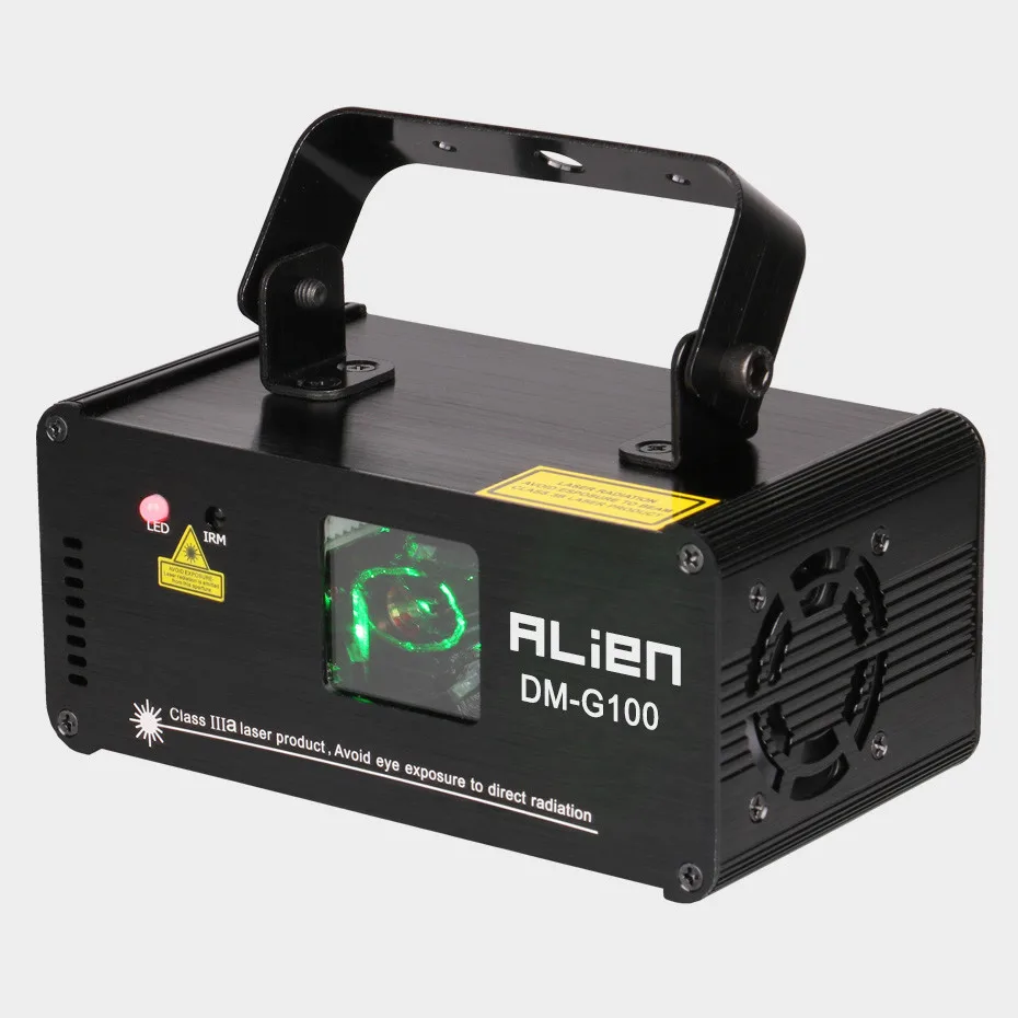 Фото Зеленый лазерный сканер ALIEN DMX 100 мВт, сценическое освещение, световой прожектор для диджея, дискотеки, Рождества, бара, танцевальной вечерин... №2