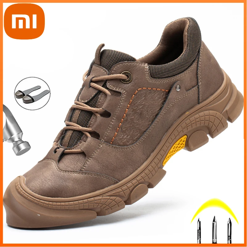 

Xiaomi Safety Shoes Men Leather Shoes Construction Work Shoes Indestructible Industrial Shoes Puncture-Proof Security Shoe