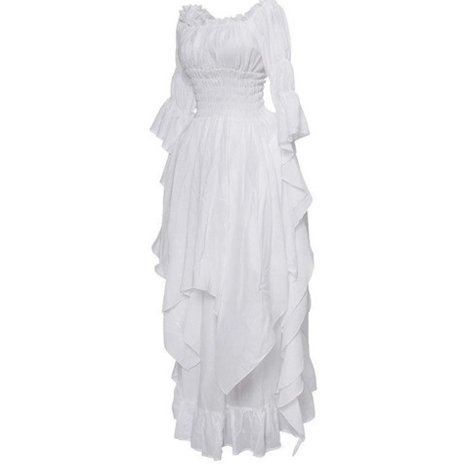 Косплей с открытыми плечами готическое женское бальное платье длинными рукавами