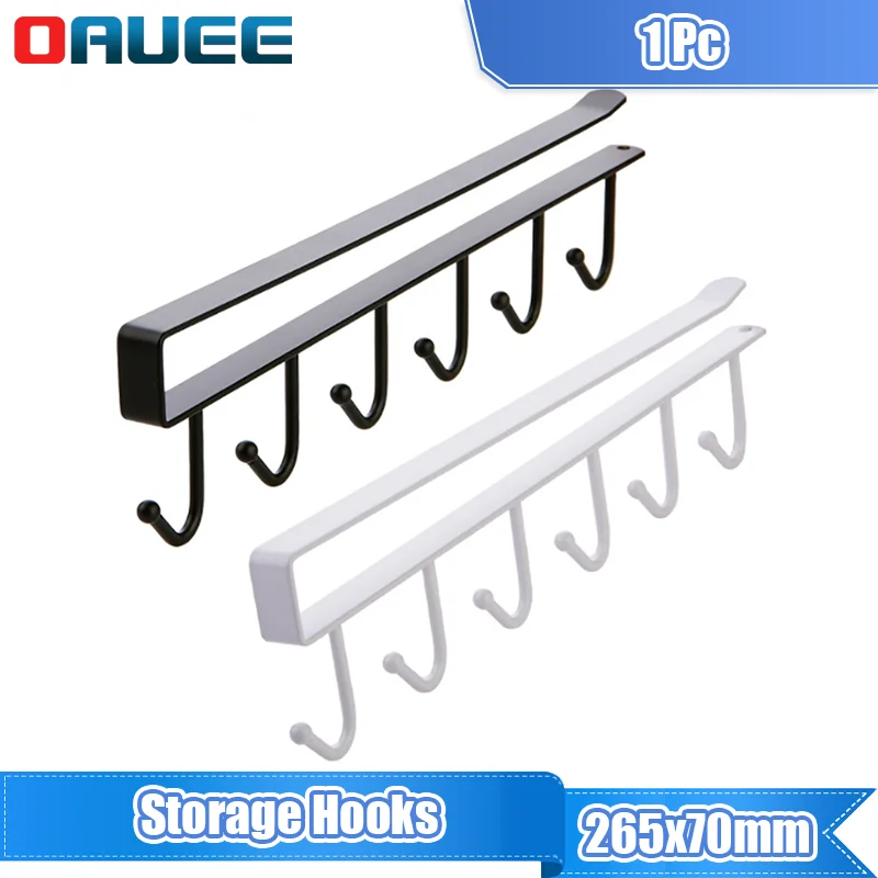 

6 Iron Hooks Storage Hooks Shelf Wardrobe Cabinet Metal Rack Hooks Shelves Mug Cup Hanger Bathroom Kitchen Hanging Rack Hooks