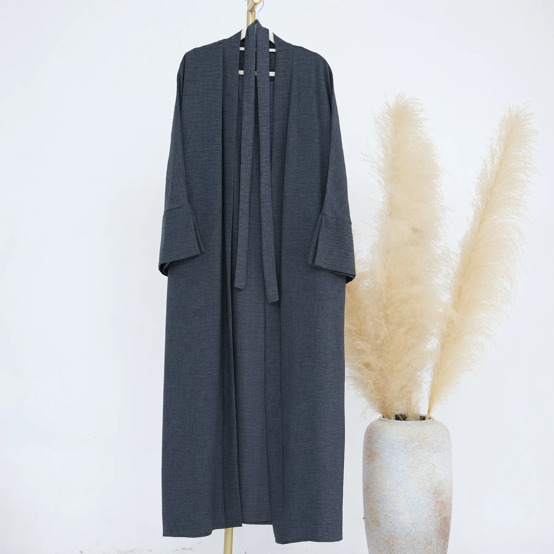 UNI женский открытый кафтан с Абая Дубай Турция комплект из 2 предметов