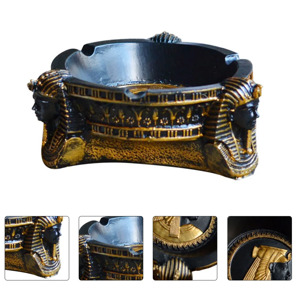 

Decorative Resin Craft Ashtray Cigarette Butt Container Retro Pharaoh Ashtray