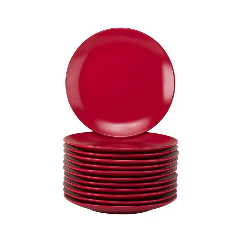 

Matte Catering Pack, 12Pc Salad Plate Set, Red