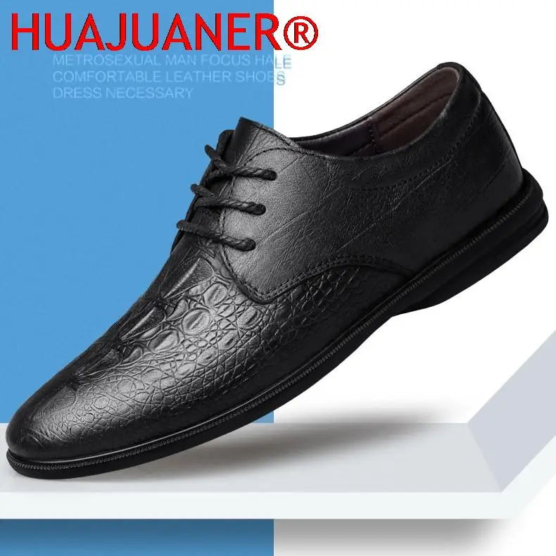 

Высококачественные дизайнерские мужские офисные туфли из натуральной кожи, оксфорды, деловые классические туфли с крокодиловым узором, му...