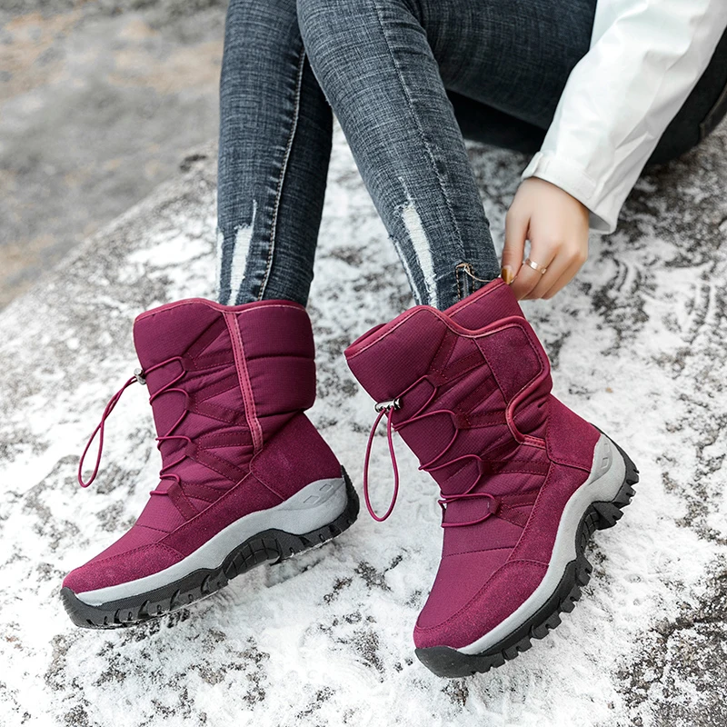 Women Snow Boots Waterproof Outdoor Hiking Shoes High Ankle Sneakers Winter Fashion Boots Unisex Men Casual Footwear Botas Mujer