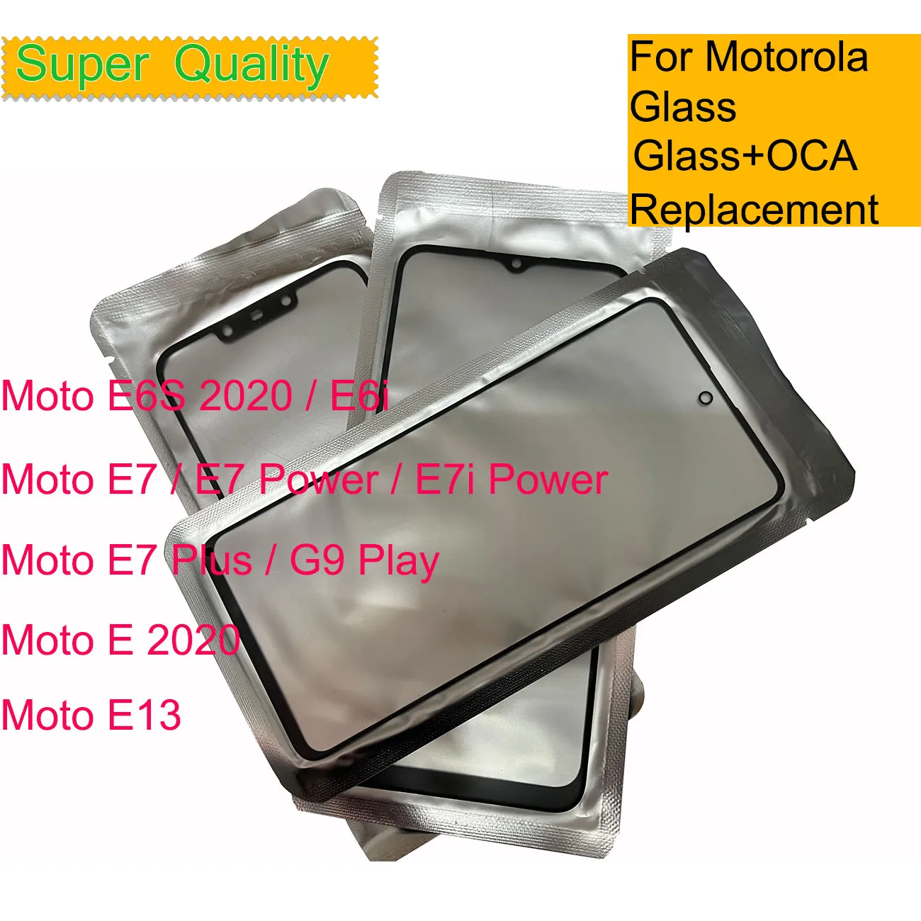 Для Motorola Moto E6S E6i E 2020 E7 Plus E7i Power E13 Сенсорная Панель переднее внешнее стекло ЖК-объектив с OCA клей Замена