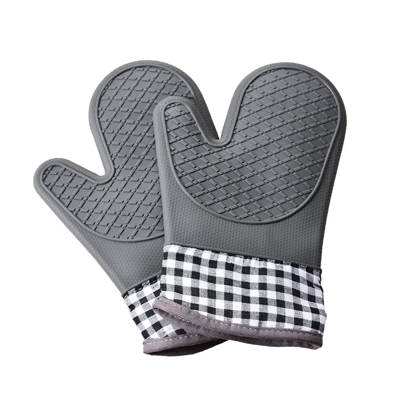 

2pcs Set Silicone Anti-scalding Oven Gloves Mitts Kitchen Silicone Gloves Tray Dish Bowl Holder Baking Insulation Hand Clip