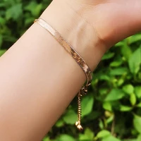leeker trend 316l stainless steel bracelet for women gold silver color accessories fashion jewelry 2022 new arrival 042 lk2