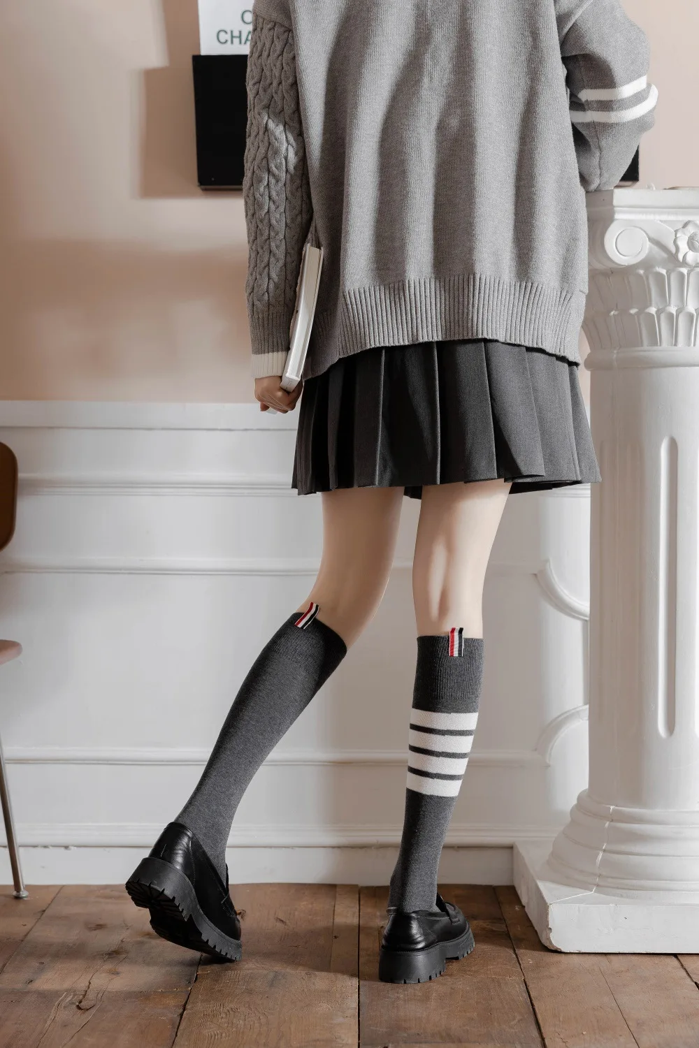 Japanese style JK sweet cute Fashion Middle High Tube Calf Girl socks women long multicolor striped cotton socks Pile socks