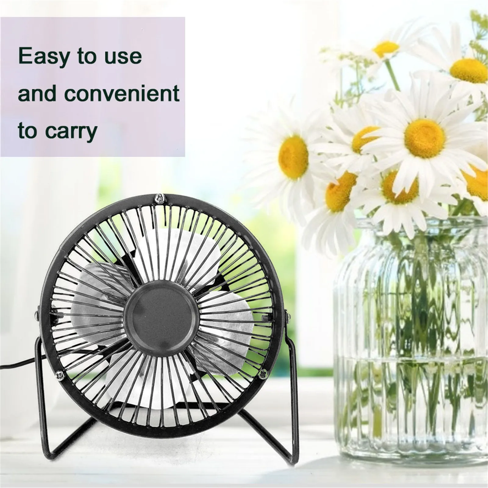 

2022 New 360 USB Fan Cooler Portable Small Desk USB 4 Blades Fan Super Mute Cooler Mini Fan For Office Car Home Tablet Laptop