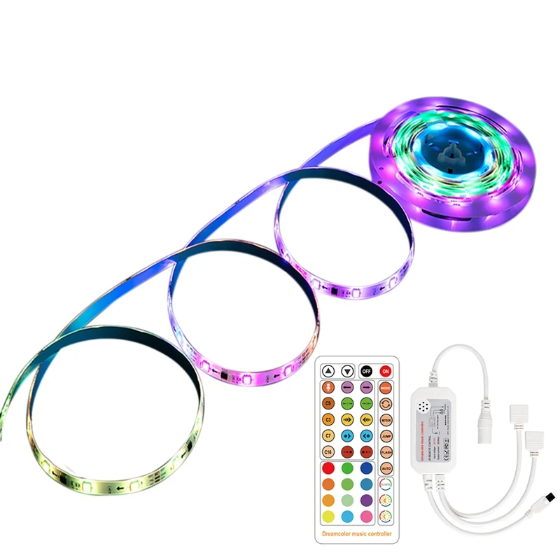 

LED Light Strip 5050 Set Built-In IC Atmosphere Music Marquee Tuya Controller Light Strip EU Plug