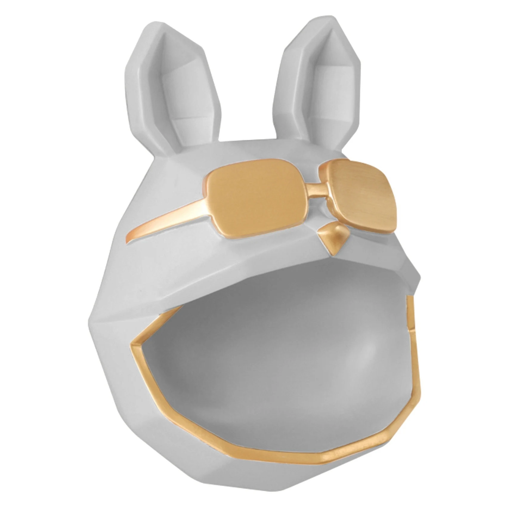 

Resin Art Cool Dog Storage Box for Key Pearls Jewels Ornament on Wall Decor Anime Statue Office Home Decor, Grey white