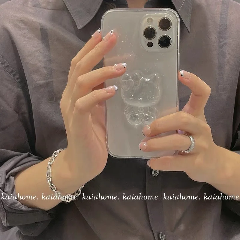 Чехол для телефона Hello Kitty IPhone 13 12 11 Pro Max X Xs Xr прозрачный защитный чехол милый