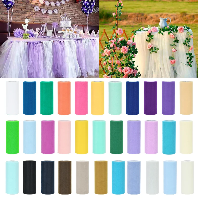 

42 Color Tulle Roll Spool 25 Yards 15cm DIY Craft Tutu Skirt Girl Birthday Baby Shower Decor Wedding Party Supplies Chair Sashes