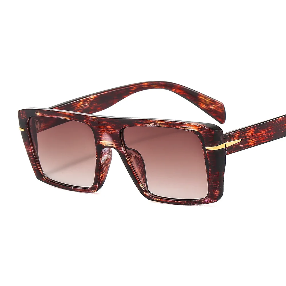 

Прямоугольные солнцезащитные очки, модные женские солнцезащитные очки, оправа с леопардовым украшением, солнцезащитные очки, мужские ретр...